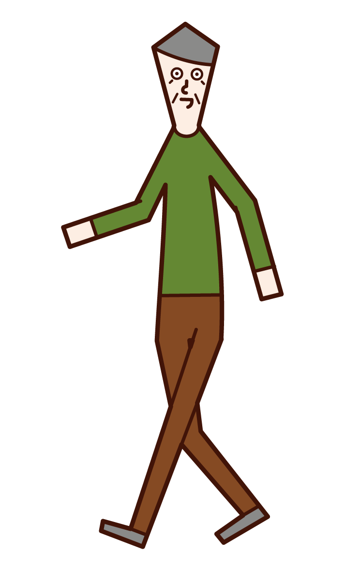 Illustration of a walking person (old man)