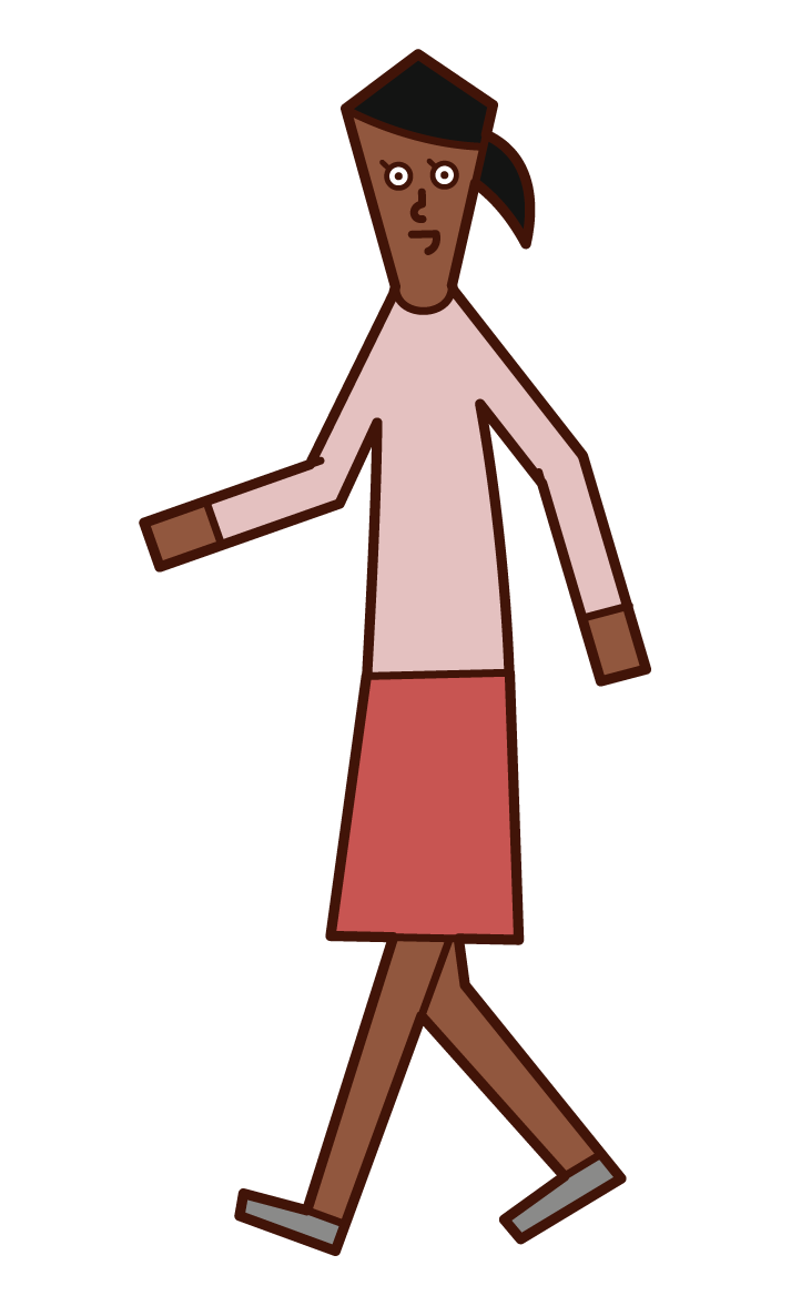 Illustration of a walking person (woman)