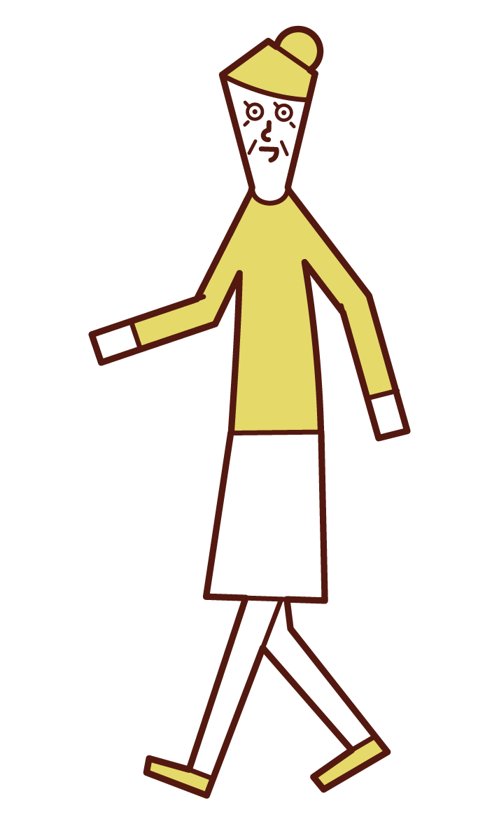 Illustration of a walking person (grandmother)