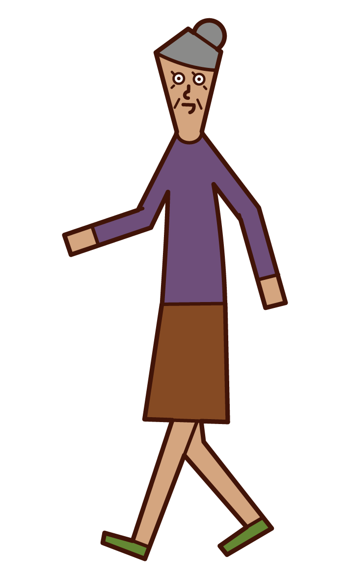 Illustration of a walking person (grandmother)