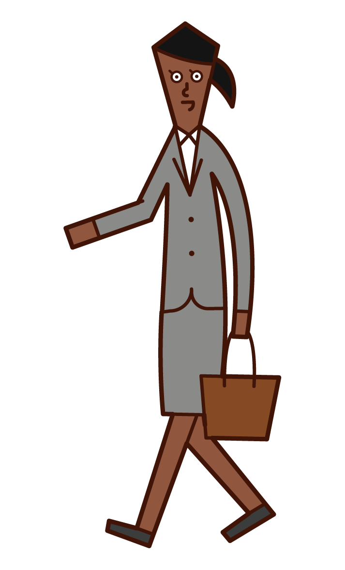 Illustration of a walking person (woman)
