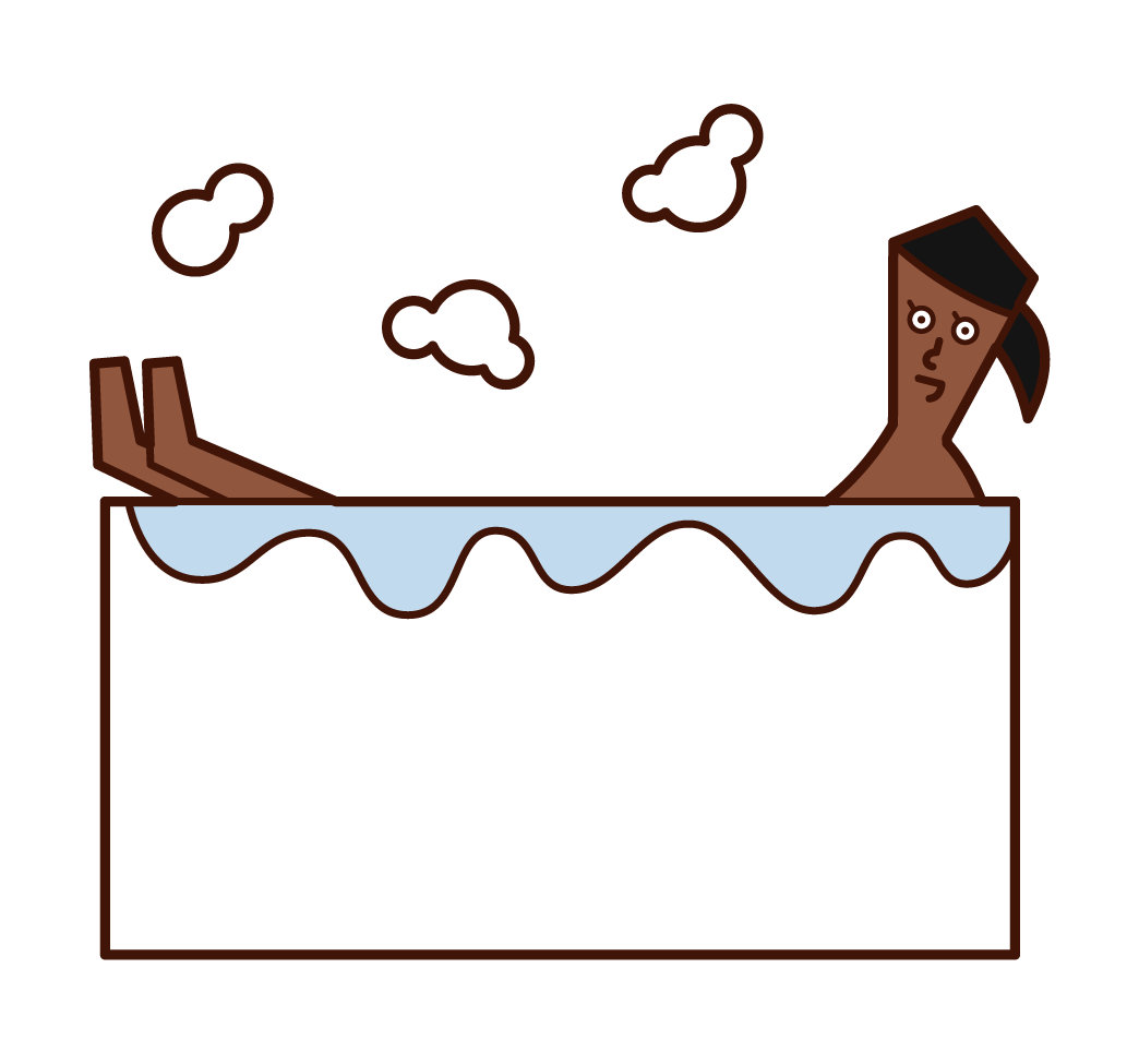 Illustration of a bathing person (woman)