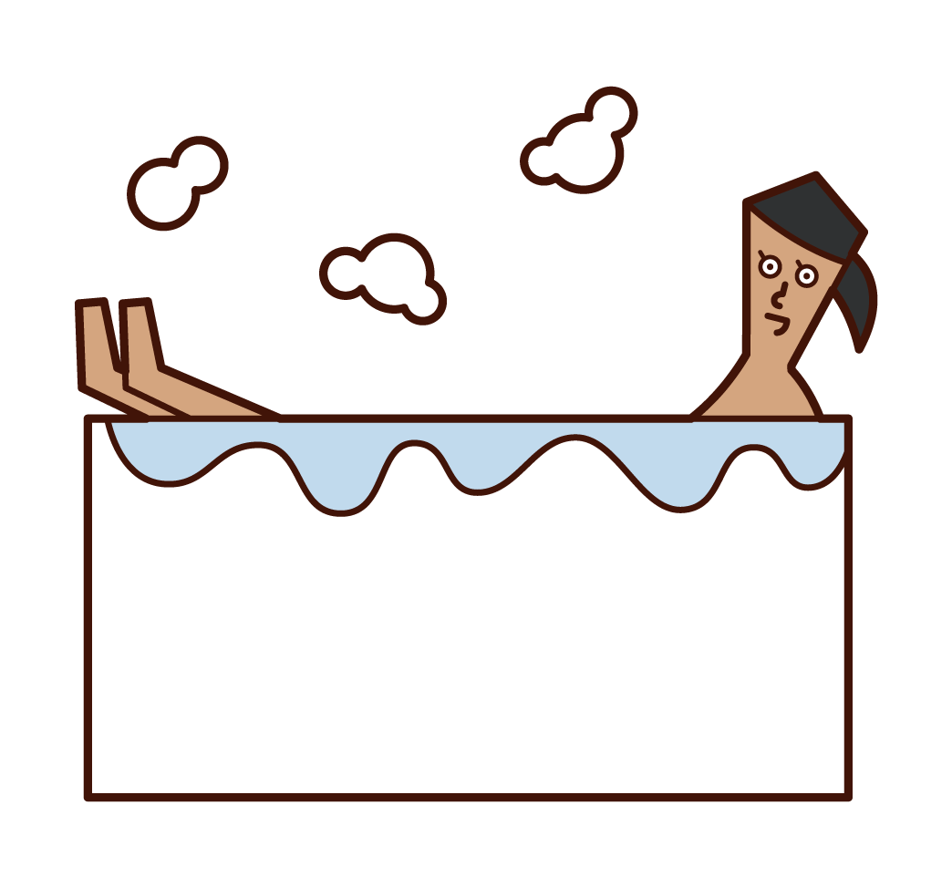 Illustration of a bathing person (woman)