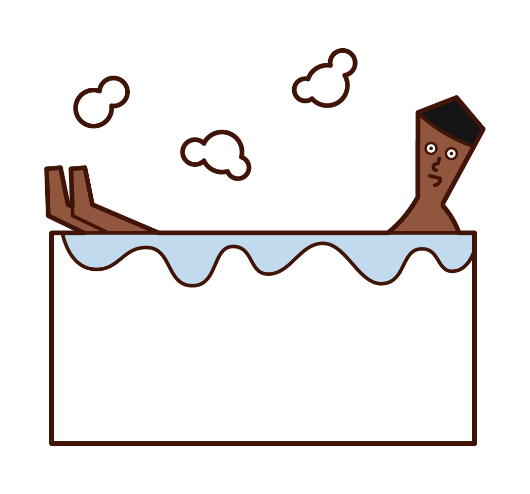 Illustration of a bathing person (man)