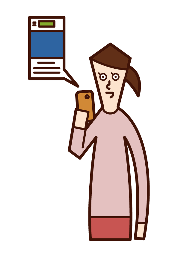 Illustration of a man who calls loudly on a train
