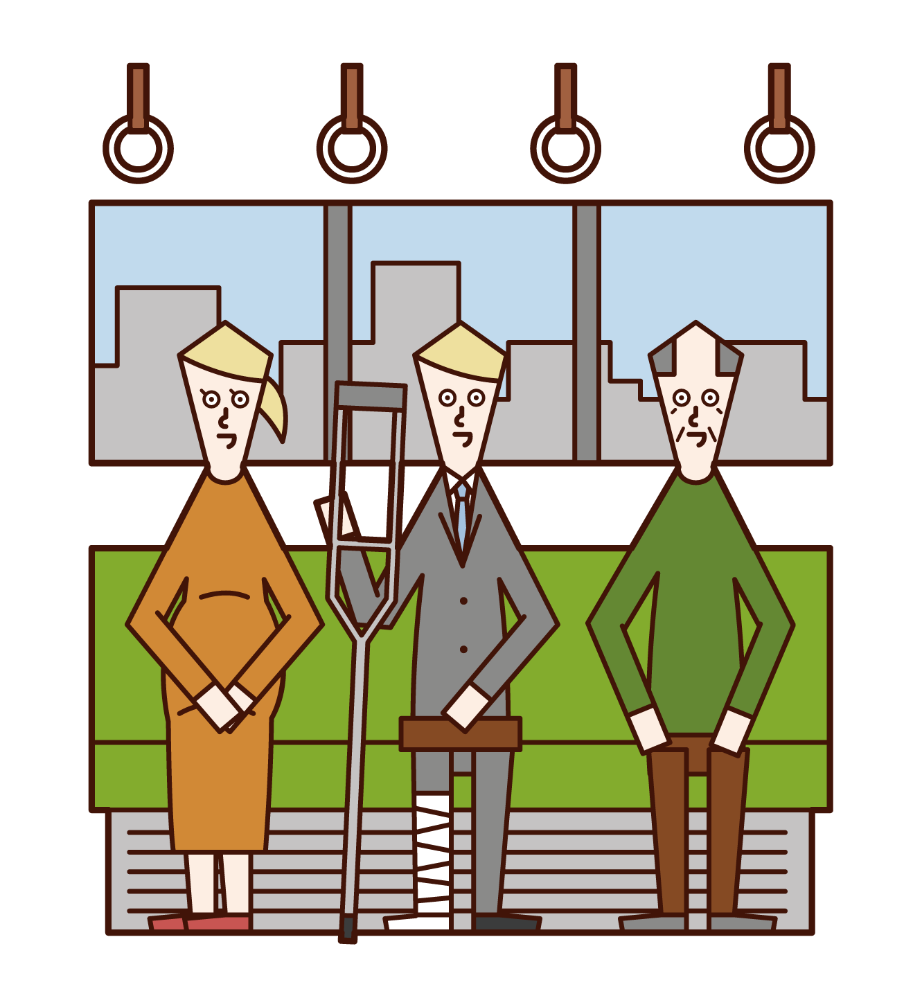 Illustration of people sitting in priority seats