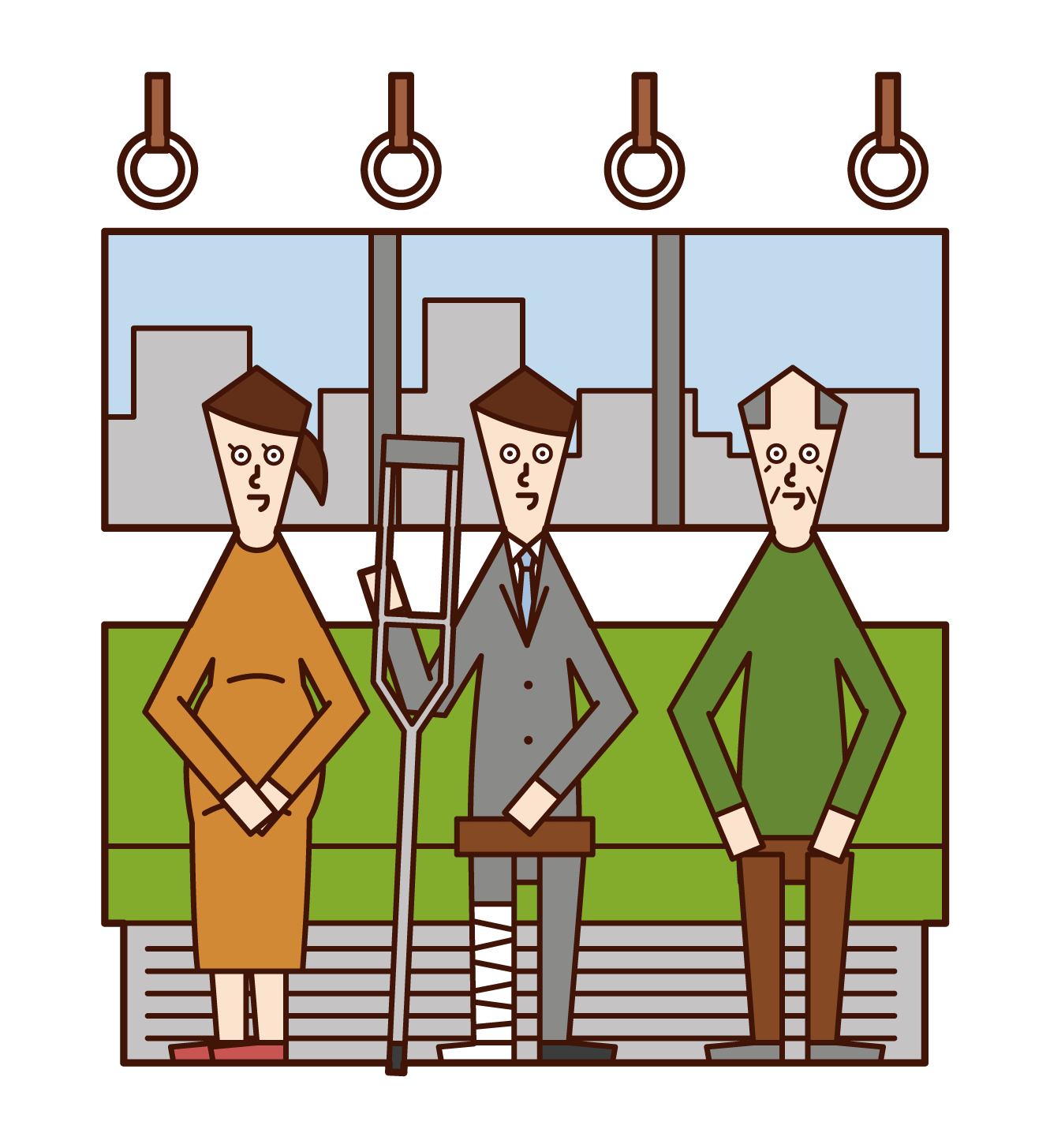 Illustration of people sitting in priority seats