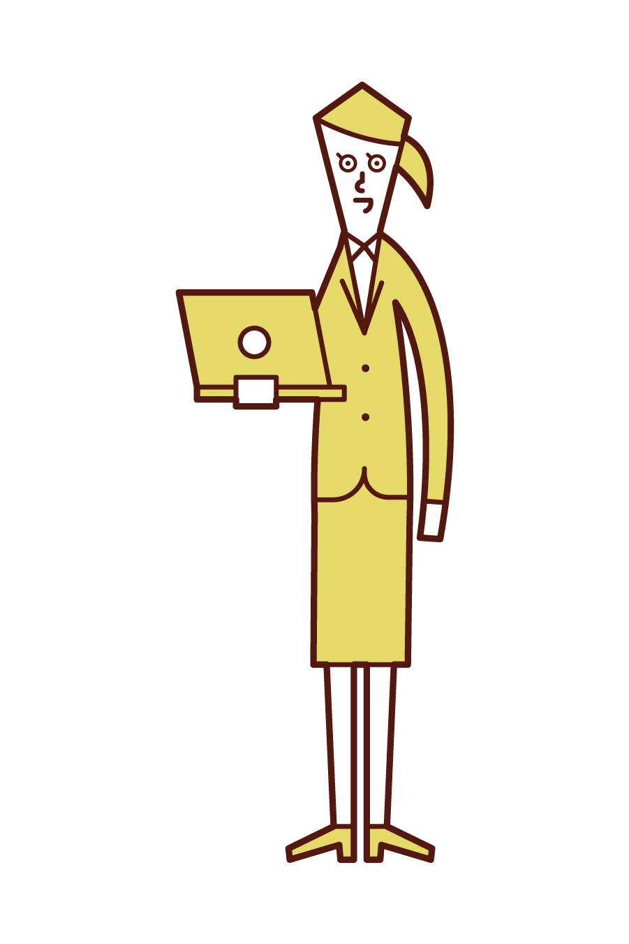 컴퓨터를 가진 사람 (여성)의 그림