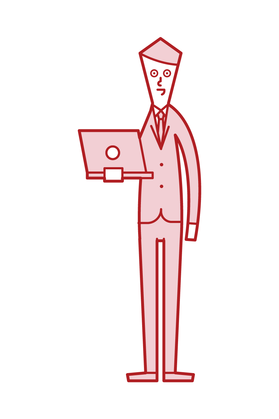 Illustration of a man with a personal computer