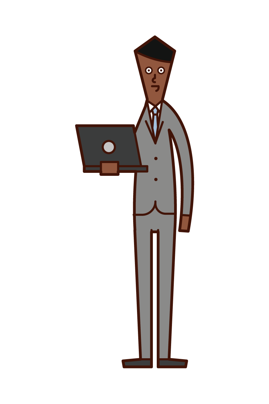 컴퓨터를 가진 사람 (남성)의 그림
