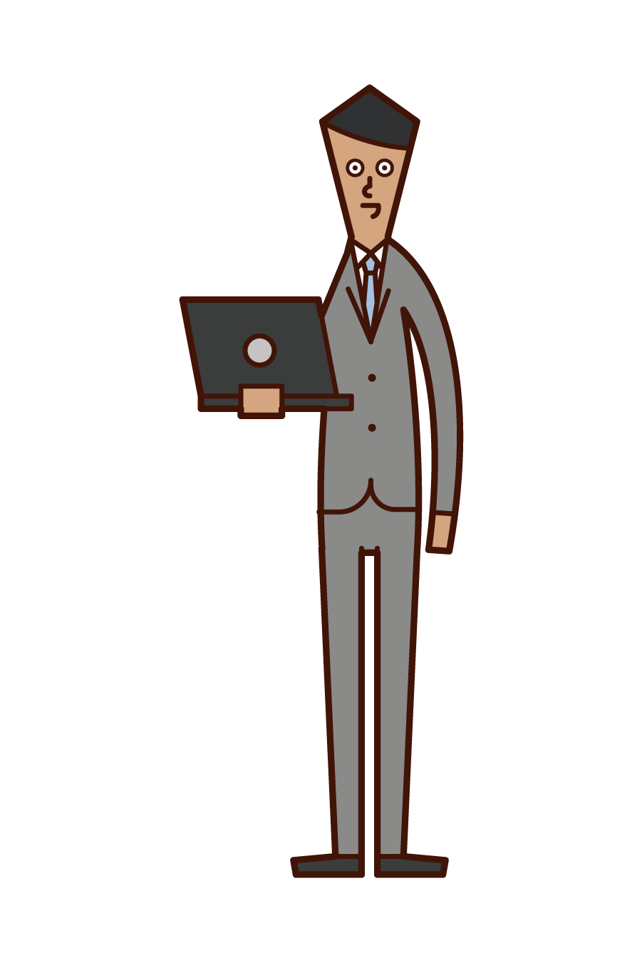 컴퓨터를 가진 사람 (남성)의 그림
