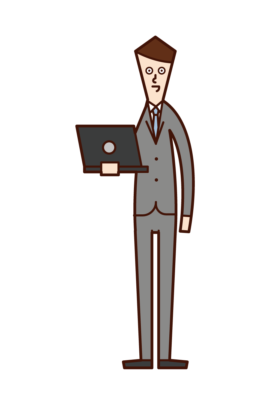 Illustration of a man using a computer