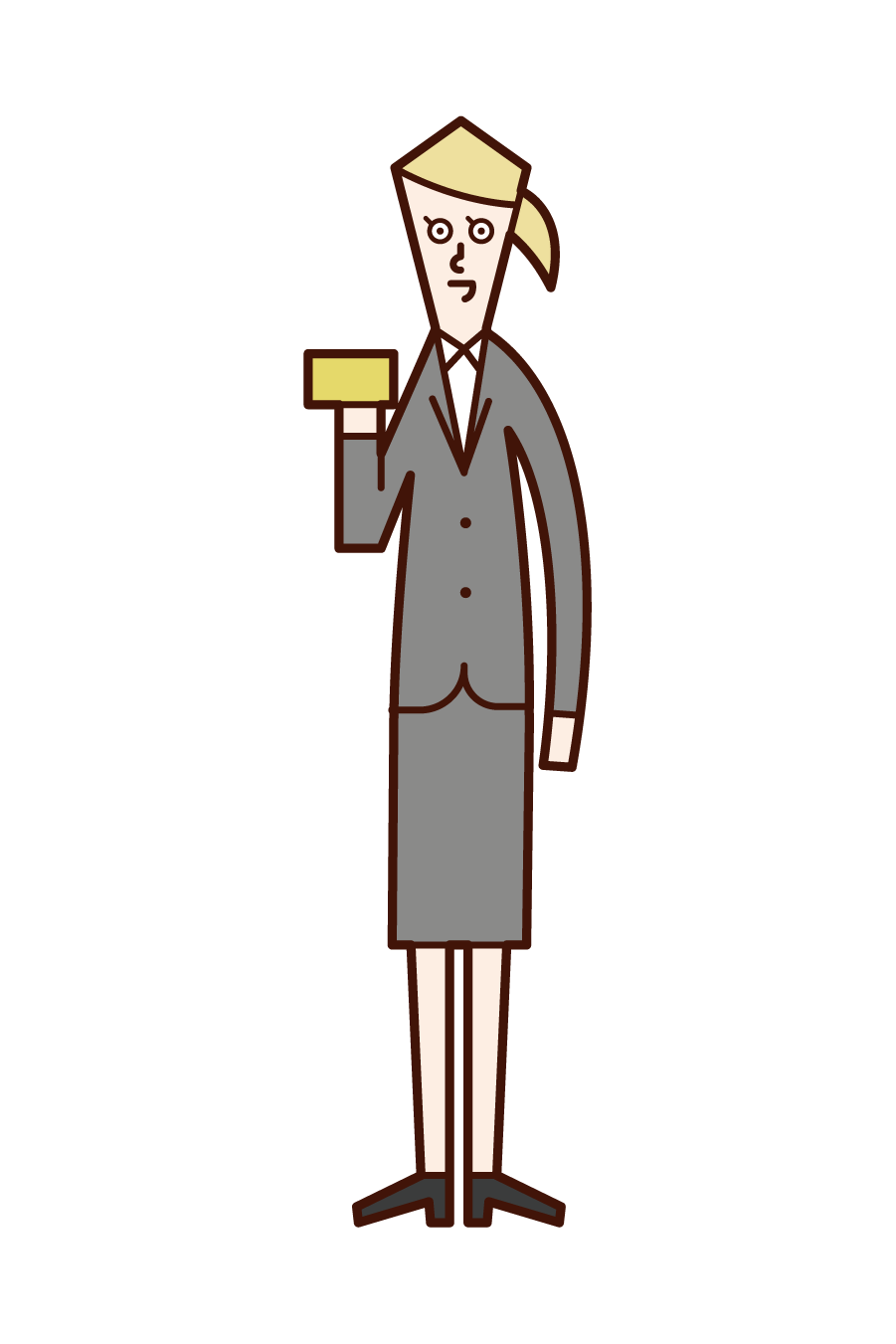 Illustration of a woman with a credit card in her hand
