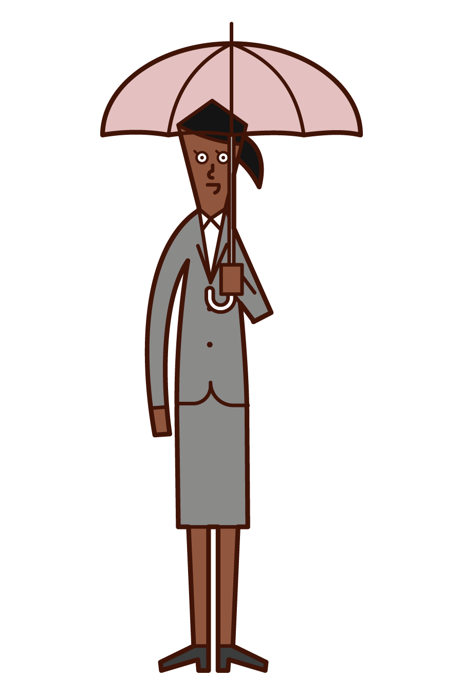 拿著傘的人（女人）的插圖
