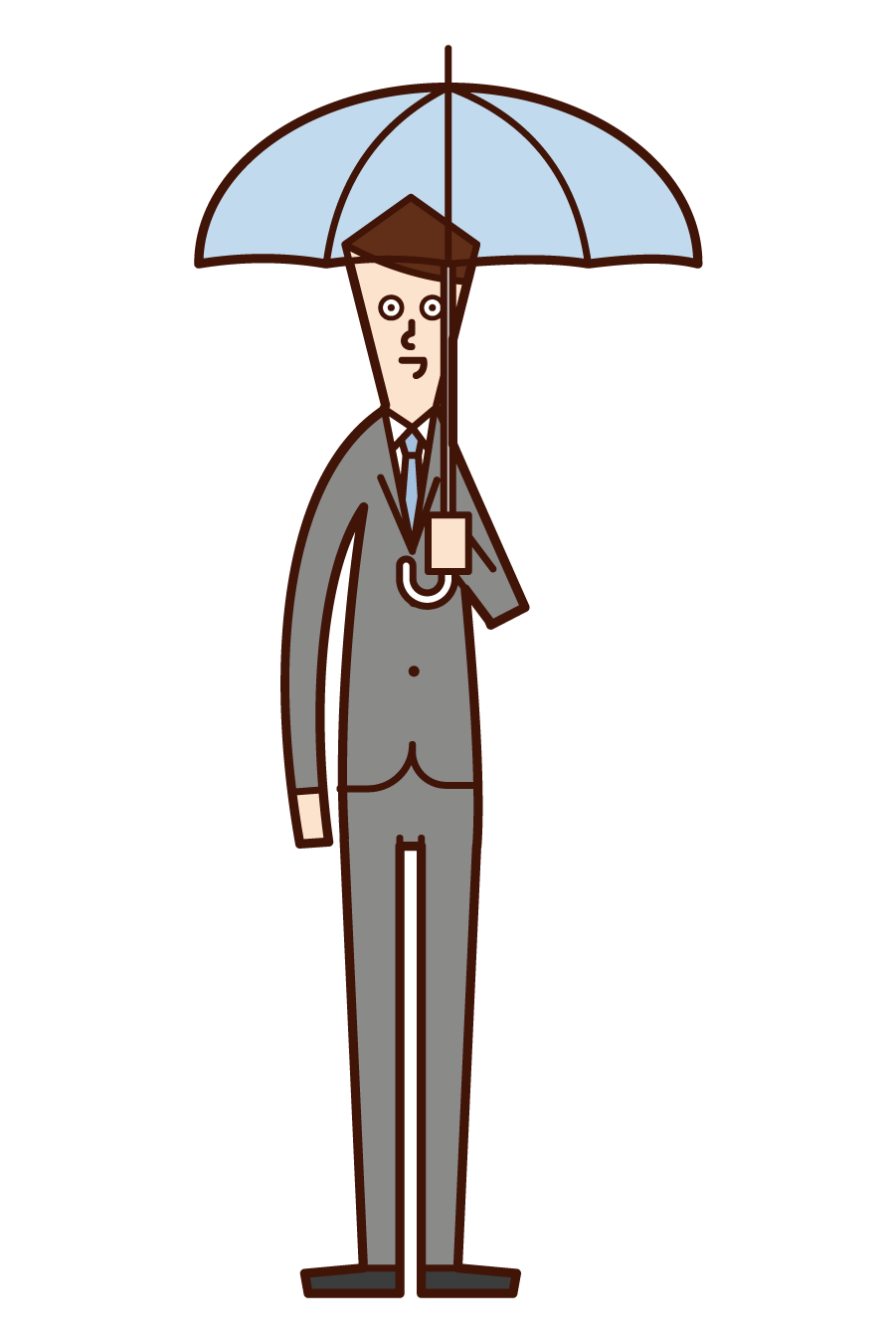 Illustration of a man holding an umbrella