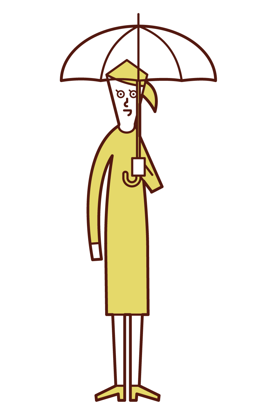 Illustration of a woman holding an umbrella