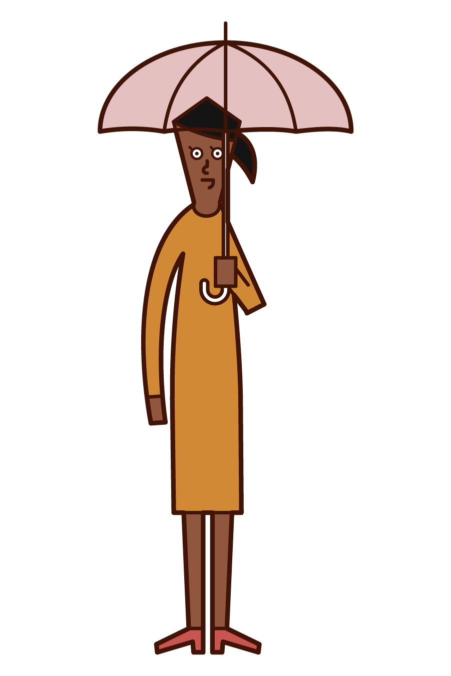 Illustration of a woman holding an umbrella