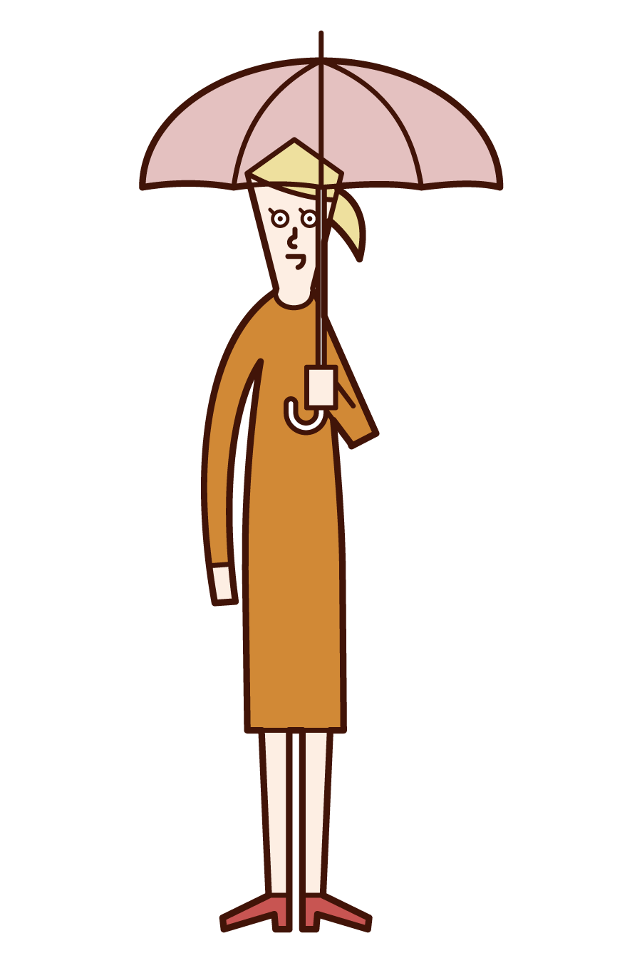 傘をさす人 女性 のイラスト フリーイラスト素材 Kukukeke ククケケ