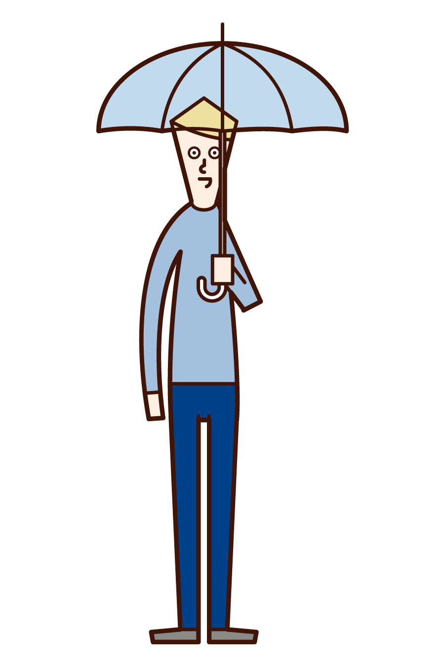 傘をさす人 男性 のイラスト フリーイラスト素材 Kukukeke ククケケ