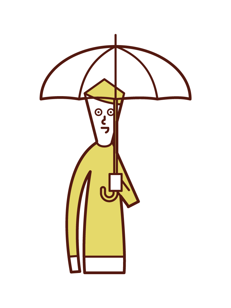傘をさす人 男性 のイラスト フリーイラスト素材 Kukukeke ククケケ