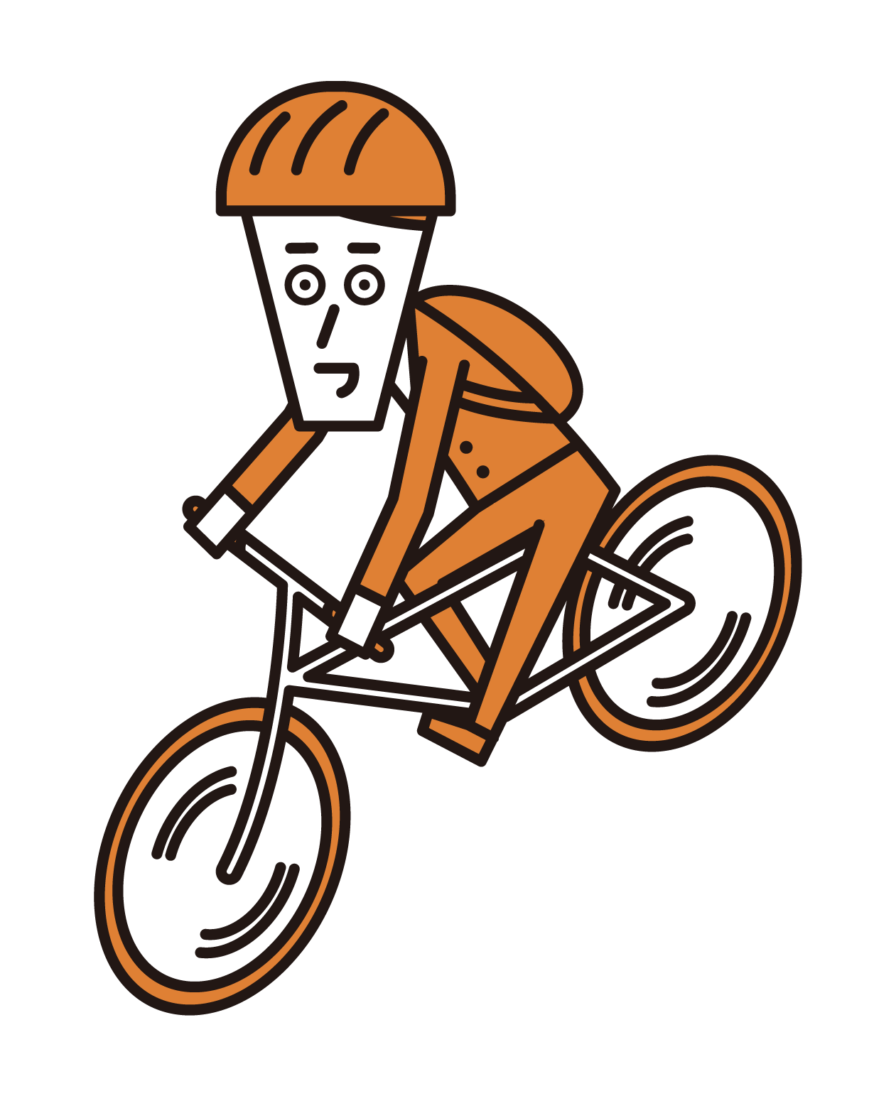 Illustration of a man commuting by bicycle