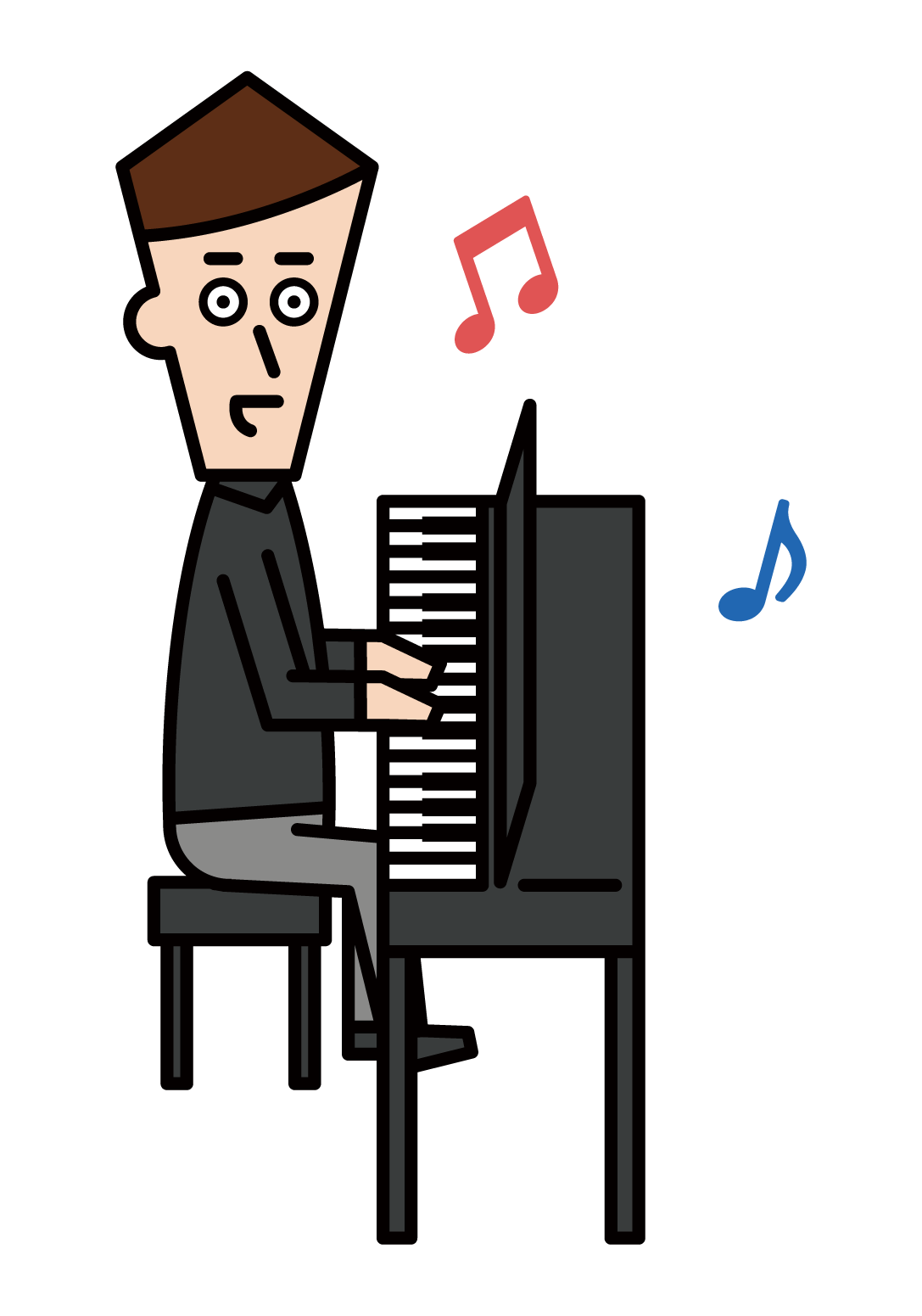 演奏電子鋼琴的人（男性）的插圖