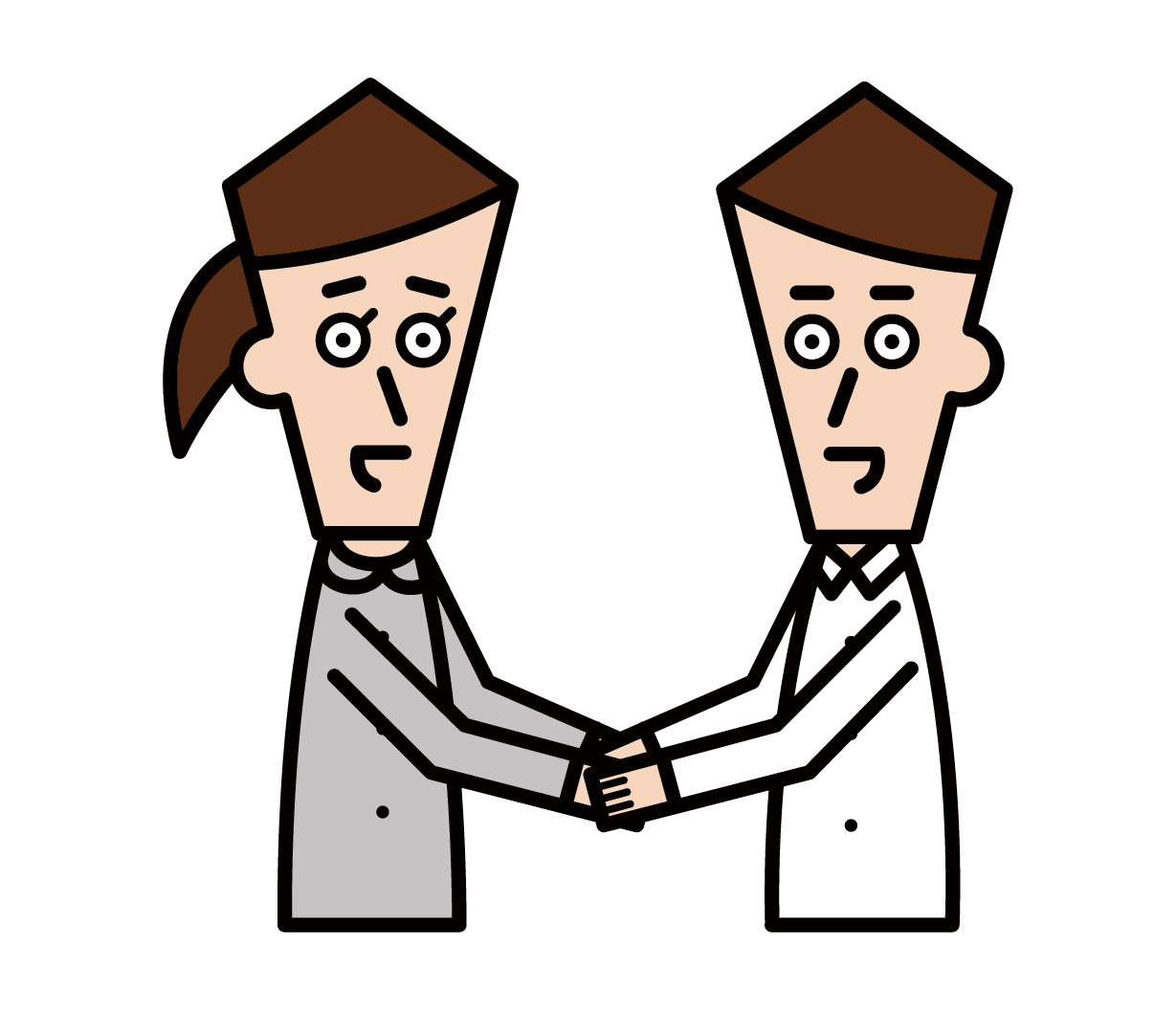 Illustration of people shaking hands and trusting relationships