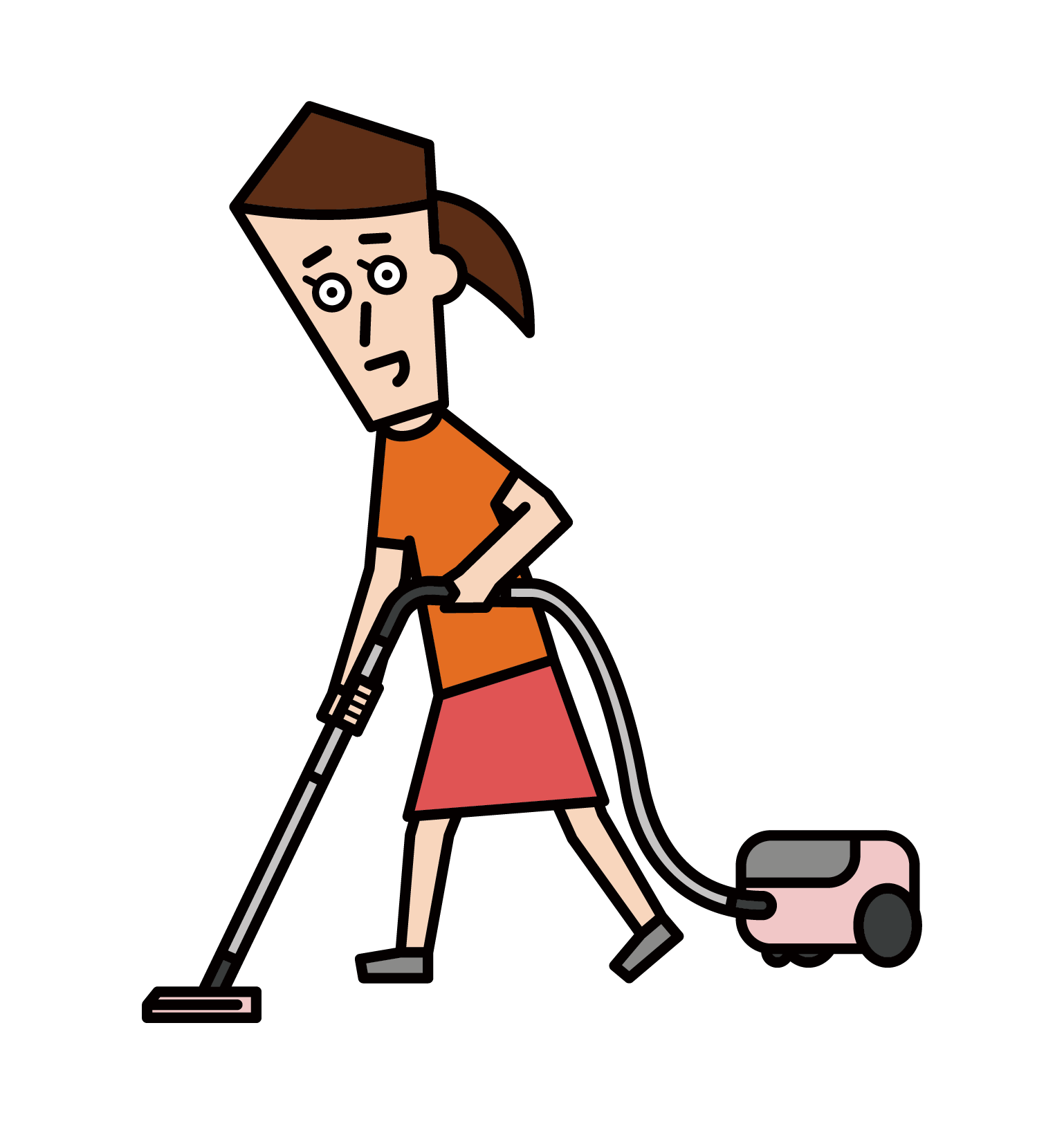 Illustration of a cleaning worker (female)