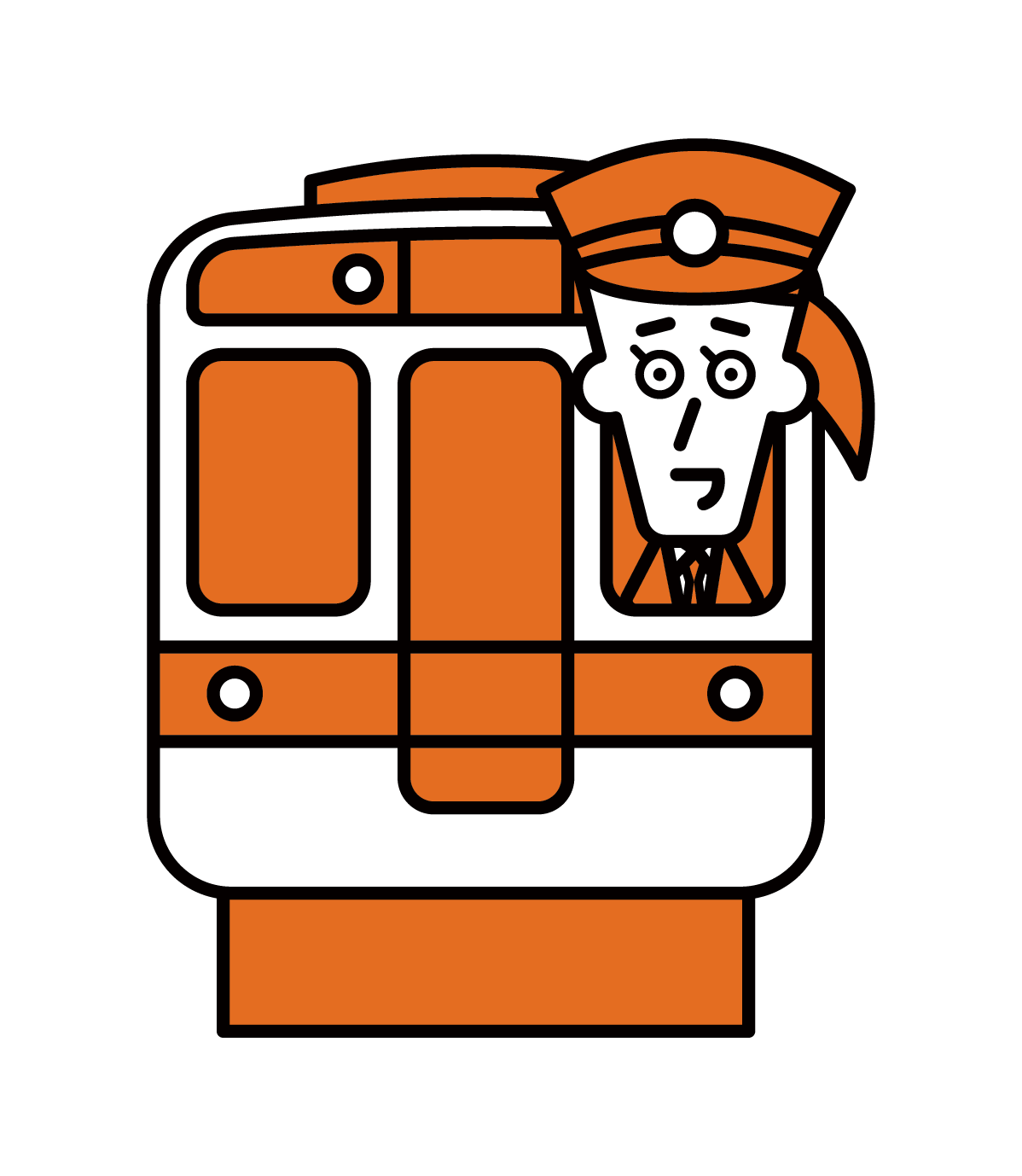 Illustration of train conductor and driver (female)
