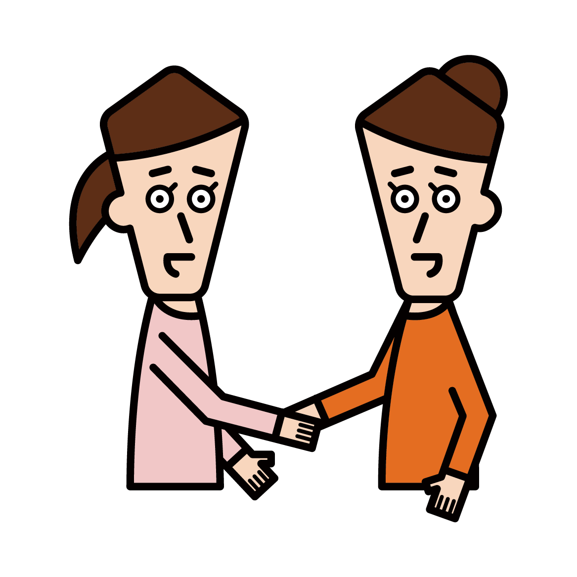 Illustration of a person shaking hands and trusting relationship (male)