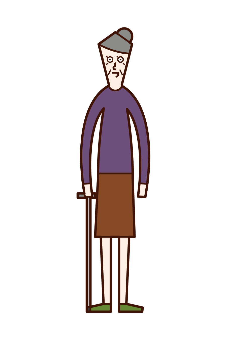 Illustration of an elderly (grandmother)