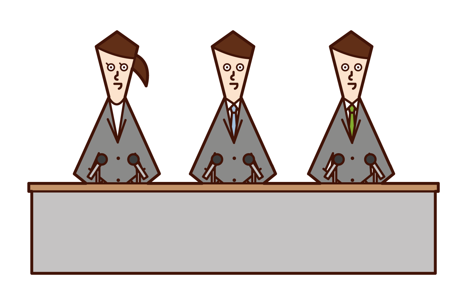 Illustration of a person (man) ing a press conference