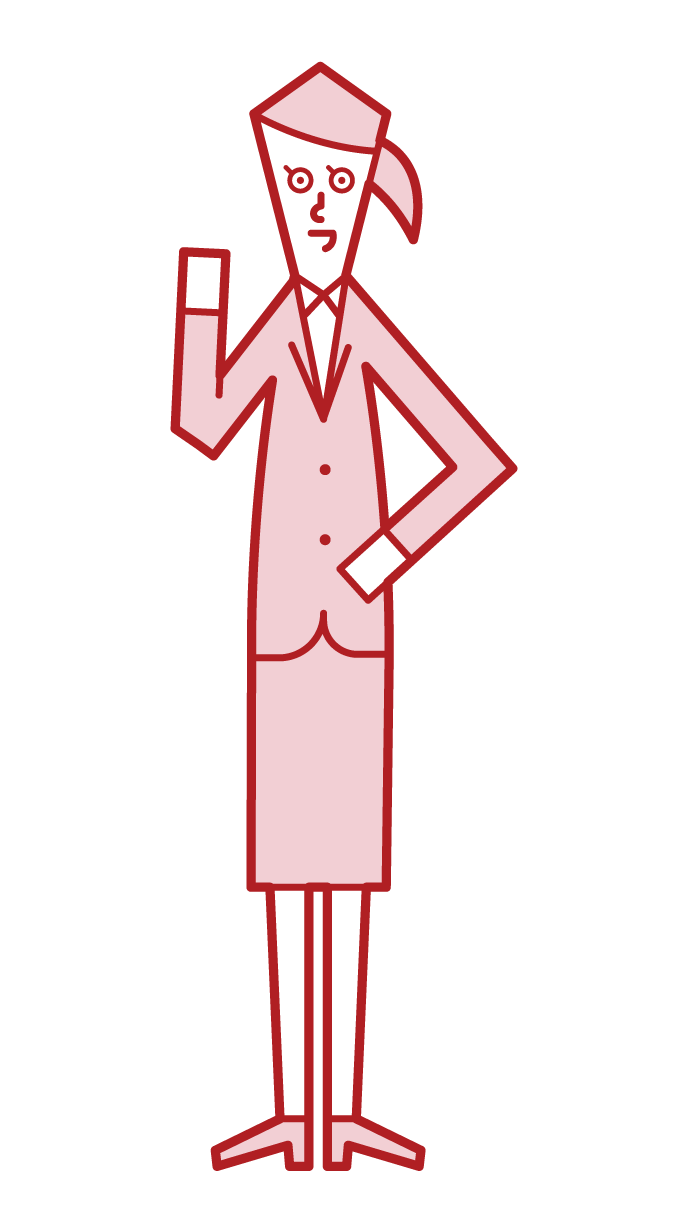 Illustration of manager and boss (woman)