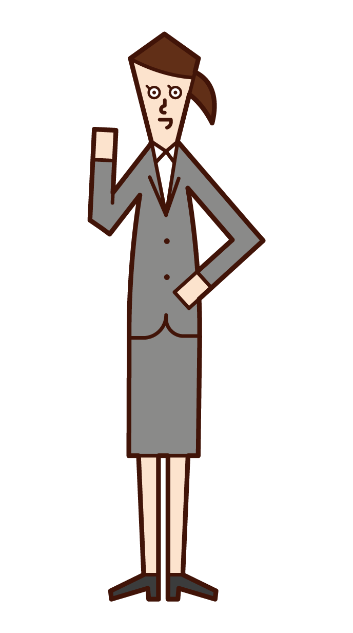 Illustration of manager and boss (woman)