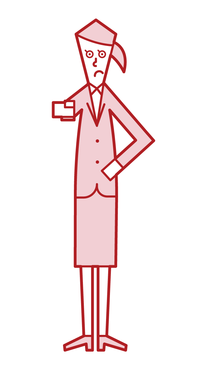Illustration of a woman pointing her finger and paying attention