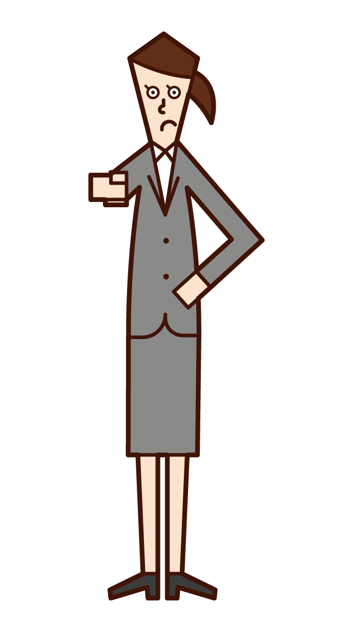 Illustration of a woman pointing her finger and paying attention