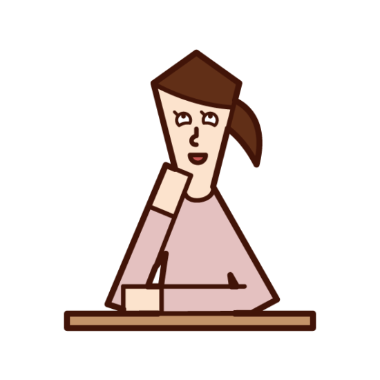 うっとりする人(女性)のイラスト – フリーイラスト素材集 KuKuKeKe