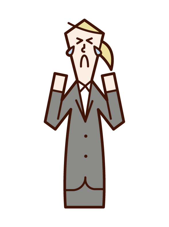 悔しい 悲しい 悲痛 女性 のイラスト フリーイラスト素材 Kukukeke ククケケ