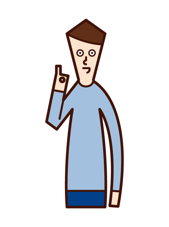 Illustration of a person (man) who issues ok permission