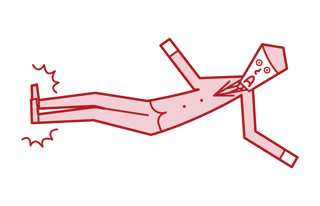 Illustration of a dropkicking person (man)