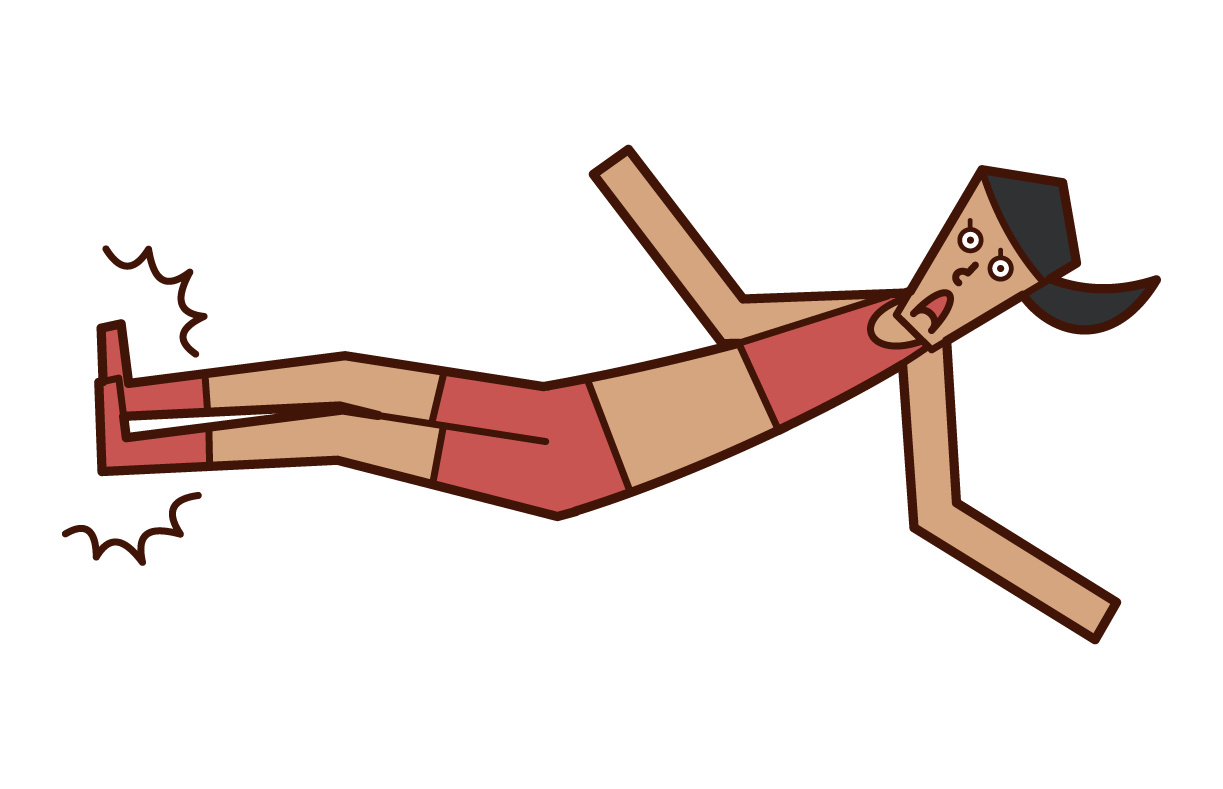 職業摔跤手（女性）的插圖，使下降踢
