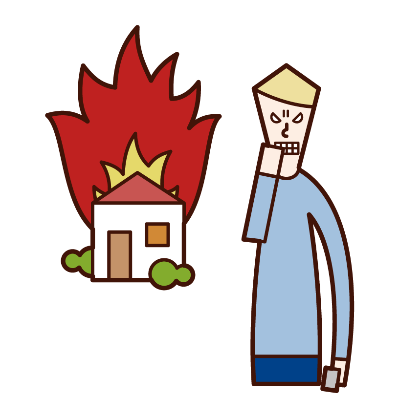Illustration of a man who arsons