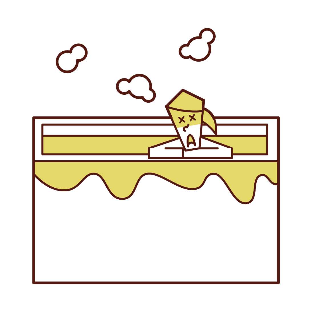 Illustration of a woman who can blur in the bath