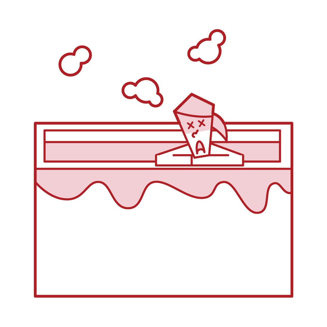 Illustration of a woman who can blur in the bath