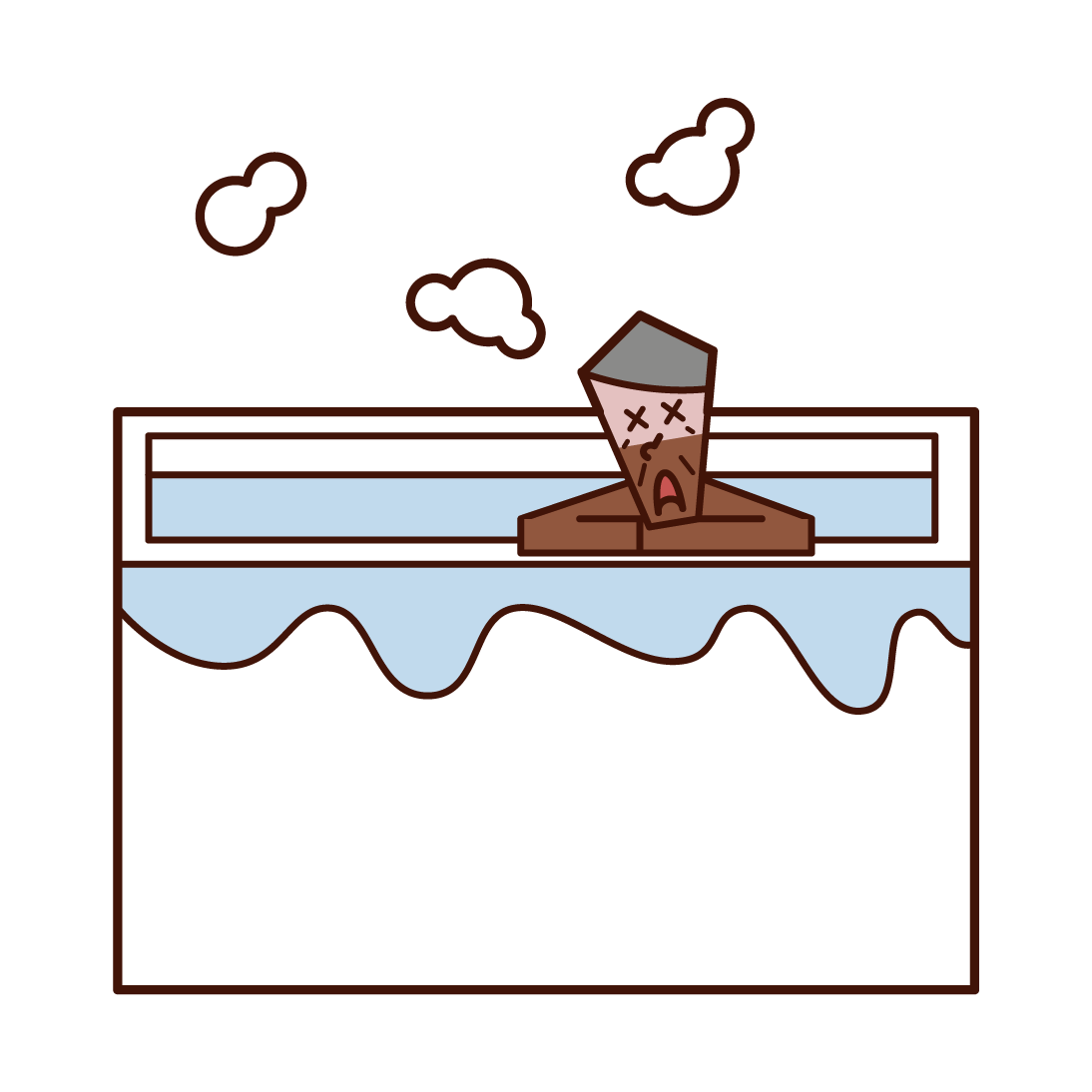 在浴缸裡昏昏不著的人（爺爺）的插圖