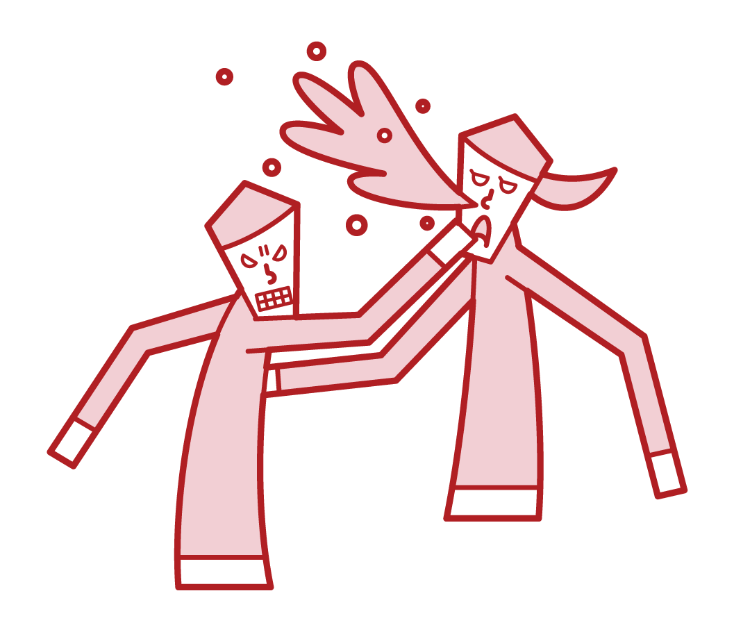 Illustration of a violent person (male)