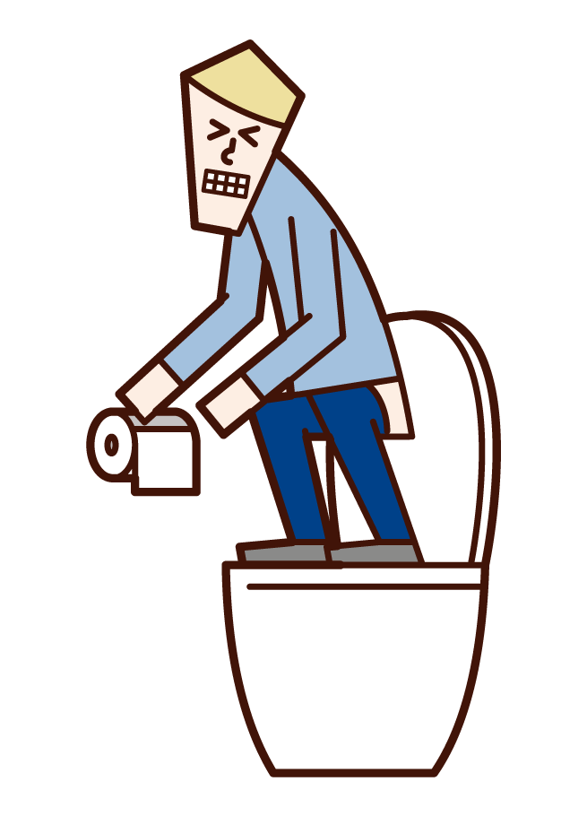 トイレの便座に立って用を足す人 男性 のイラスト フリーイラスト素材 Kukukeke ククケケ