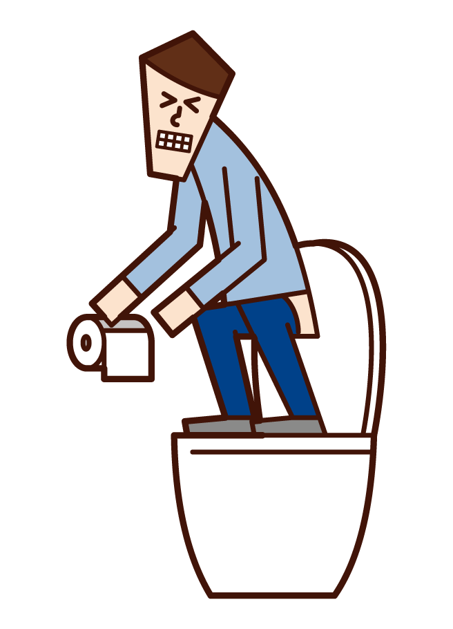 トイレの便座に立って用を足す人 男性 のイラスト フリーイラスト素材集 Kukukeke