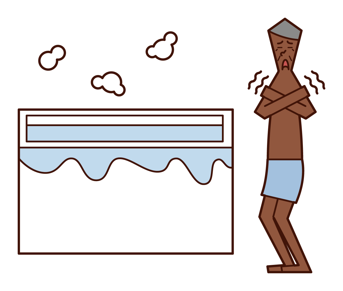 寒冷的浴室（爺爺）的插圖