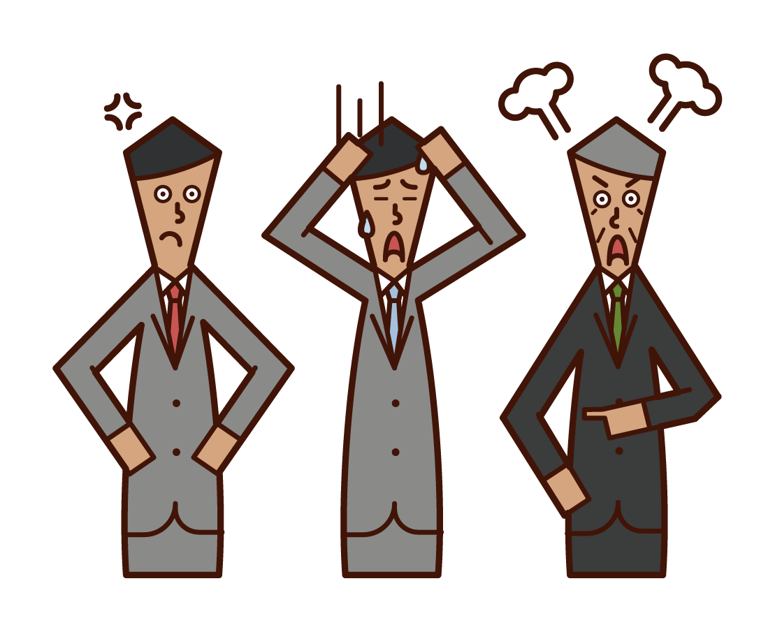 Illustration of middle manager, section chief, manager (male)